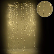Cascada de luz 2268 LED fijos + 324 flash cálido cable blanco uso exterior cm1x1x250