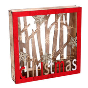 Decoración madera led roja cm22x4,5h22