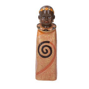Estatua infantil de cerámica naranja África cm8x8h26,5
