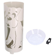 Paragüero de metal crema perro redondo cmø19h49