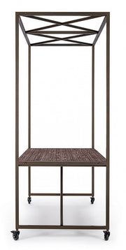 Mesa expositora industrial con techo 180x220h cm