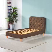 Cama Matrimonial con Almacenamiento Idra Cappuccino, Cabecera con Botones, 170 cm x 207,5 cm x 114 cm