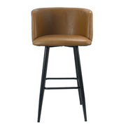 Sgabello Limin en ecopiel color tortora con patas negras opacas 100 cm x 54 cm x 55 cm