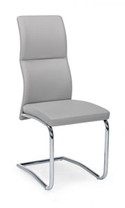 Silla gris claro en ecopiel THELMA 44x58x h104 cm