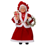 Tela dama papa noel con guirnalda roja cm33,5x17h60