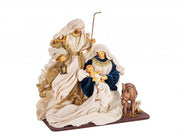 Escultura Sagrada Familia Eden Azul-Oro C-Asno H38