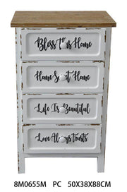 Mueble Shabby Breslavia 4 cajones cm50x38Xh88