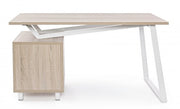 Escritorio de madera blanca con cajonera Armande cm 140 x60 x 76 h