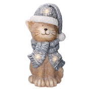 Gorro resina gato led azul 19,5x18,5h40 cm