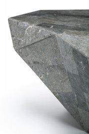 Mesa de centro moderna de piedra fósil gris 120 x 70 x h 40 cm