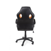 Sillón de oficina con pulseras racing negro-naranja en polipiel