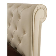 Cama doble con crema de recipiente Eco -Leather 180x223xh.120 cm