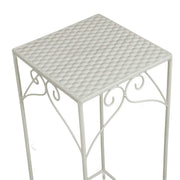 Colonnina metálica Milena 1-3 cuadrada alta blanca 30x30x73 cm