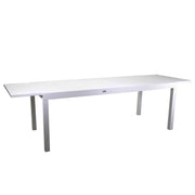 Mesa de jardín extensible de aluminio blanco cm 90 x 210-280 xh 73