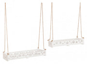 Set de 4 Bandejas Hilaris Rectangulares Blancas con Estrella