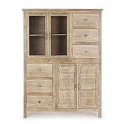 Mueble Mayra de 4 puertas y 6 cajones en madera natural