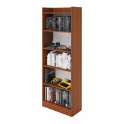 Librería antigua de nogal en madera de melamina 6 estantes H180x64x29 cm