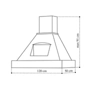 Campana de cocina TOSCA blanca rústica con chimenea acabados en madera color cuerda 120 cm
