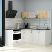 Cocina Blanca en Forma de L Reversible 180x160 cm