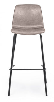 Taburete de bar vintage efecto piel beige Kyra 39 x 44 x 103,5 cm