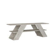 Mueble TV abierto 2 estantes vintage blanco 120x33,5x40 h cm