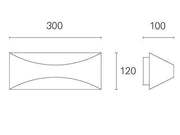 Lámpara de pared de aluminio fundido con difusor satinado - 12W, 935 lúmenes, luz cálida café