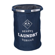 Cesta plegable redonda de tela azul cm ø40h55