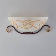 Aplique de hierro negro óxido con acabado dorado una luz 33x16x h13 cm