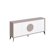 Mueble Gora 180x35.6x82 cm Mocha Claro con Puertas Blancas