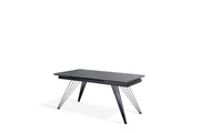 Mesa extensible gris-negro mate 90 cm x 160-240 cm H. 76 cm