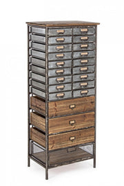 OFFICINA cómoda de acero y madera 129,5h cm