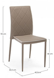 Silla moderna de polipiel gris paloma