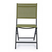 Silla de exterior en aluminio Antracita Verde ELIN 47x57x h88 cm