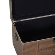 4 baúles en madera ecopiel marrón