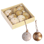 Decoración metal pack 8 oro blanco cm11x11h2,5