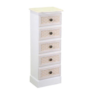 Mueble de madera Lausanne 5 cajones color crema cm29x23h81