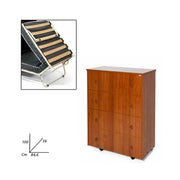 Somier ortopédico plegable en color nogal antiguo cm H.100x85x36