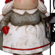 Gnomo de resina con linterna roja 27,5x22h39 cm