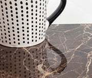 Mesa extensible Briva marrón brillo - gris tórtola