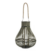 Linterna Belem verde con mango de bambú