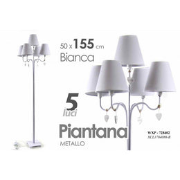 Lámpara de mal estado de planta baja 5 luces CM White 155 cm