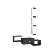 Mueble recibidor dorado antracita suspendido con espejo