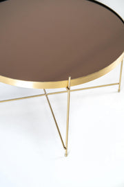 Mesa de cristal de metal negro cm 70 x 70 xh 40