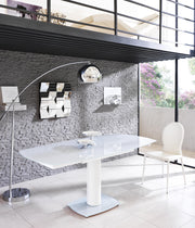 Mesa extensible blanca 90 cm x 120-180 cm H. 76 cm