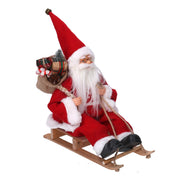 Papá Noel tejido en trineo rojo cm33x12h25