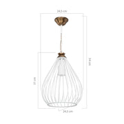 Lámpara colgante Umay ASZ1314 metal blanco