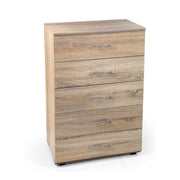 COMO COLOD CASTERS 5 Cajones de roble 68 x 40 x 101 H CM CM