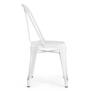 Silla de estilo moderno en acero blanco MINNEAPOLIS 44x53x h83 cm
