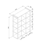 Librería roble roble cúbico con perfiles antracita 107x39xh.145 cm