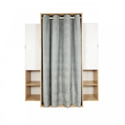 Armario de roble con puertas y perchero para cabina o dormitorio